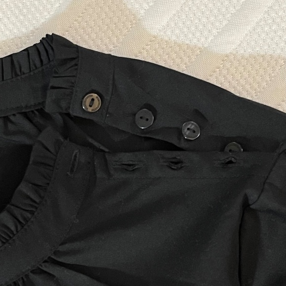 Worthington Mock Ruffled Neck w/ Puffy Long Sleeve Blouse Black Size Medium NWT - Picture 3 of 8